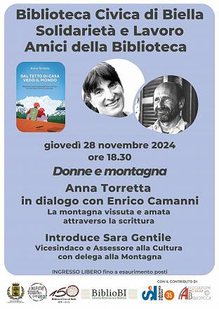 Talk “donne e montagna con anna torretta ed enrico camanni la montagna vissuta e amata attraverso la scrittura